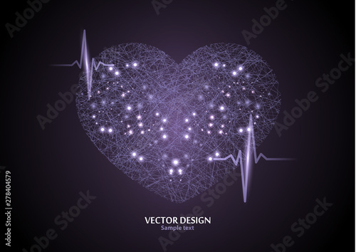 Creative concept illustration of world heart day, good health logo. Design for banner or poster.