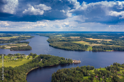 Koknese castle ruins at Daugava river, Koknese, Latvia.