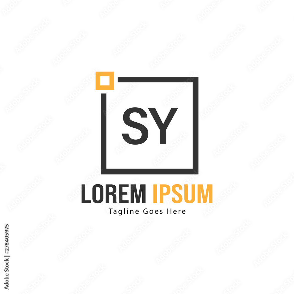 Fototapeta premium Initial SY logo template with modern frame. Minimalist SY letter logo vector illustration