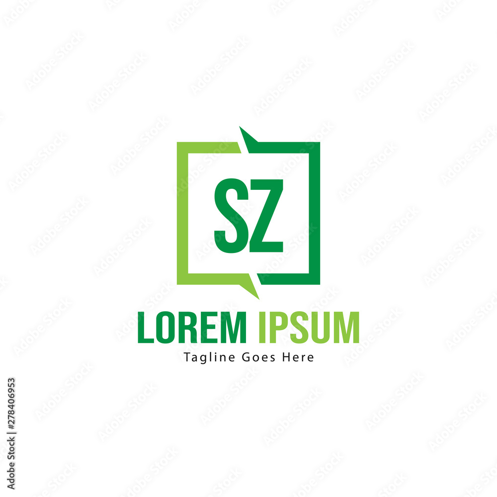 Initial SZ logo template with modern frame. Minimalist SZ letter logo vector illustration Initial SZ logo template with modern frame. Minimalist SZ letter logo vector illustration