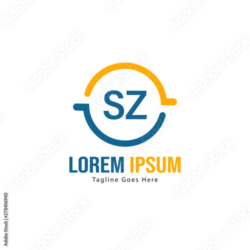 Free Download Initial SZ logo template with modern frame. Minimalist SZ letter logo vector illustration - GFXLoad