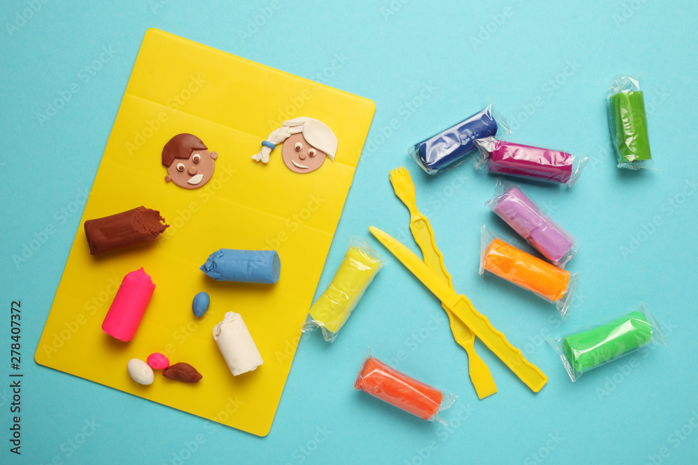 Sculpting from clay, development of kids motility. Children's creativity and entertainment.