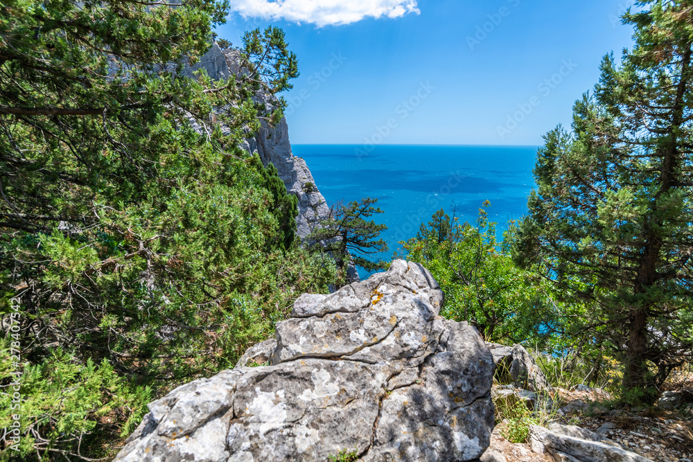 Landscape on a Cat mountain with the Black Sea in Crimea Landscape on a Cat mountain with the Black Sea in Crimea
