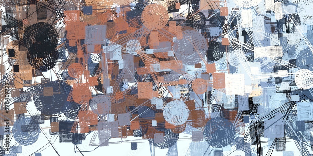 Naklejka premium Art wallpaper. Digital canvas. 2d illustration. Texture backdrop painting.