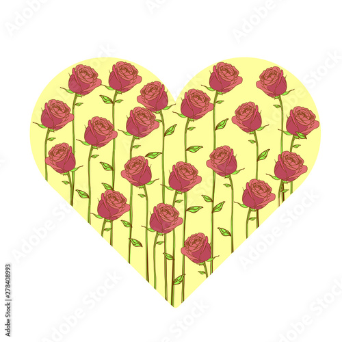 herz deko rosen