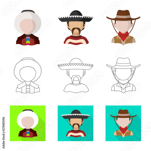 Isolated object of imitator and resident logo. Set of imitator and culture vector icon for stock.