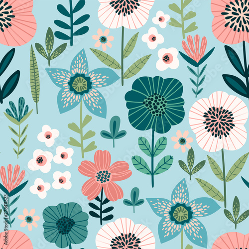 Floral seamless pattern. Vector design for paper, cover, fabric, interior decor