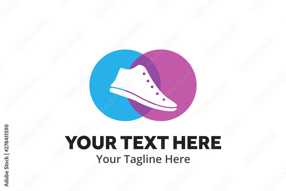 Naklejka premium simple men shoes logo creative design in flat style with color . men shoes logo creative design for identity and business