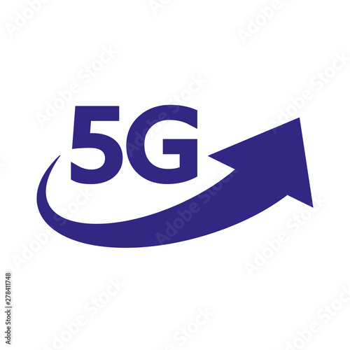5G internet network vector logo. Isolated icon for 5 G mobile net or wireless high speed connection and data transmission technology and smartphone UI app design. EPS 10