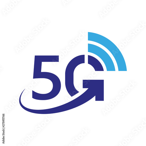 5G vector icon. 5th generation wireless internet network, connection information technology illustration. Mobile devices telecommunication business web networking. EPS 10.