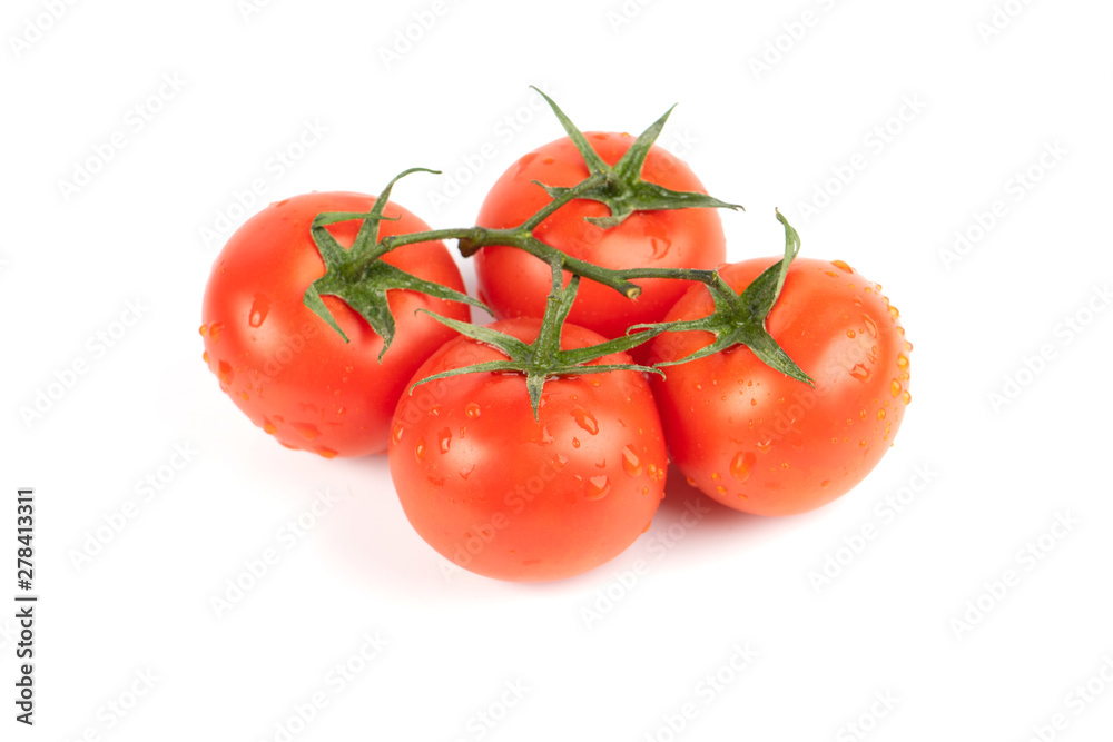 Fresh tomatoes isolated on white. With clipping path. Fresh tomatoes isolated on white. With clipping path.