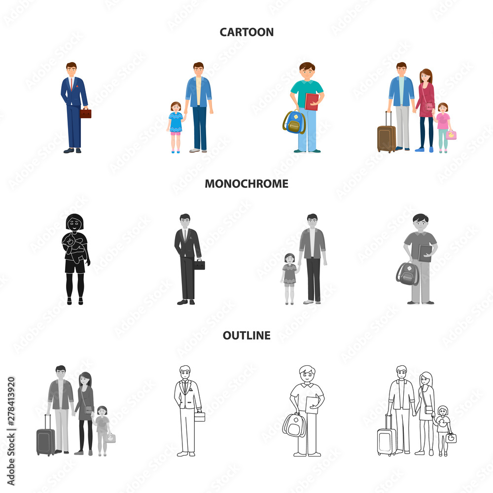 Isolated object of character and avatar symbol. Set of character and portrait stock symbol for web. Isolated object of character and avatar symbol. Set of character and portrait stock symbol for web.