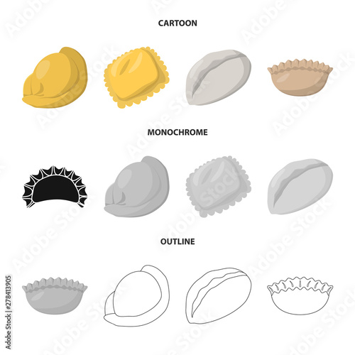 Vector design of products and cooking logo. Set of products and appetizer vector icon for stock.