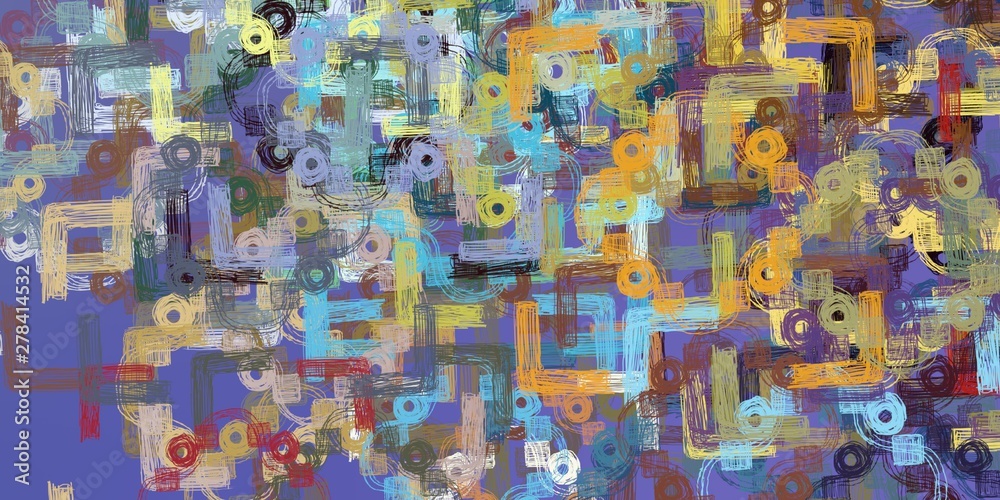 Fototapeta premium Handmade surreal abstract pattern. Modern artistic canvas. 2d illustration. Texture backdrop painting.