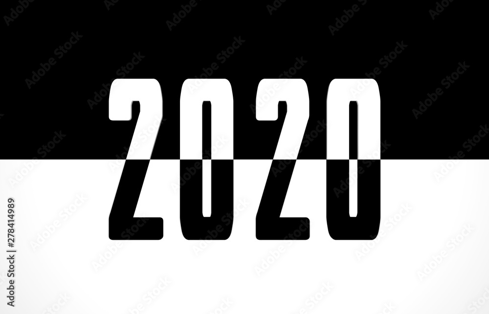 New Year 2020 Creative Design Concept - 3D Rendered Image New Year 2020 Creative Design Concept - 3D Rendered Image