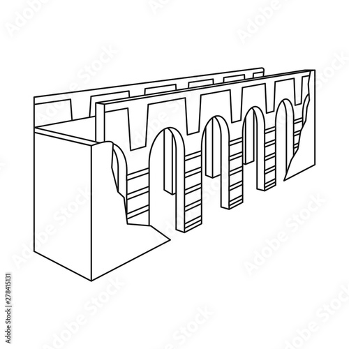 Vector design of bridge and relocation sign. Collection of bridge and column stock vector illustration.