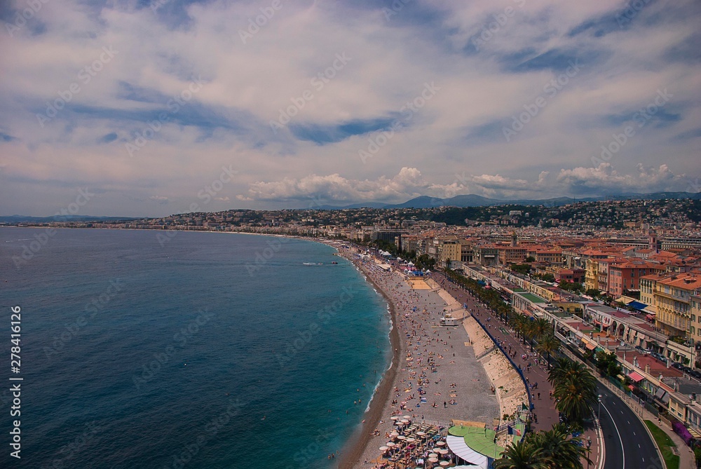 Panoramic view of the city of Nice in the French Riviera