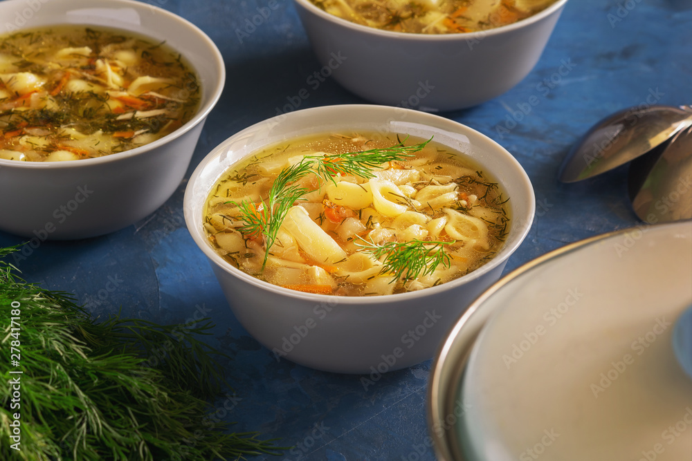 Chicken Noodle Soup with Vegetables Fresh Dinner Chicken Noodle Soup with Vegetables Fresh Dinner
