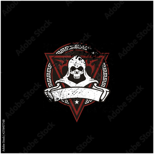 Rustic Skull Emblem for Game or Motor Club logo design