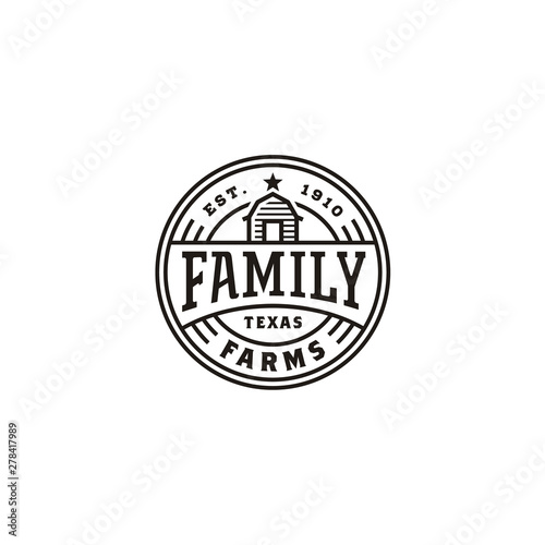 Vintage Rural Barn Farm Countryside Label Stamp Emblem Badge Logo design
