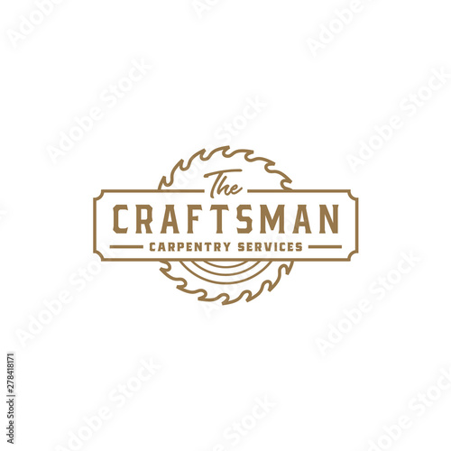 Buzzsaw Circular Saw Skilsaw Blade for Vintage Retro Sawmill Craftsman Woodworking Carpentry Lumberjack Logo design