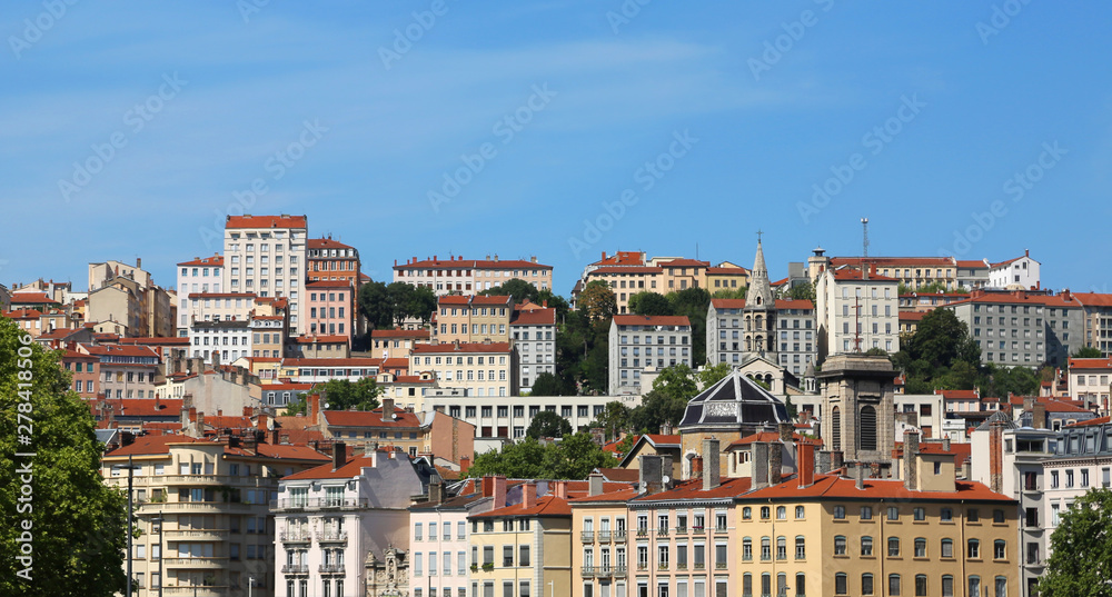 old town of Lyon in France with the many buildings called vieux