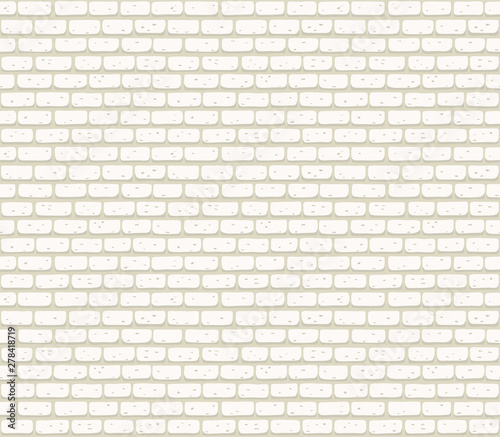 White brick wall texture seamless vector illustration