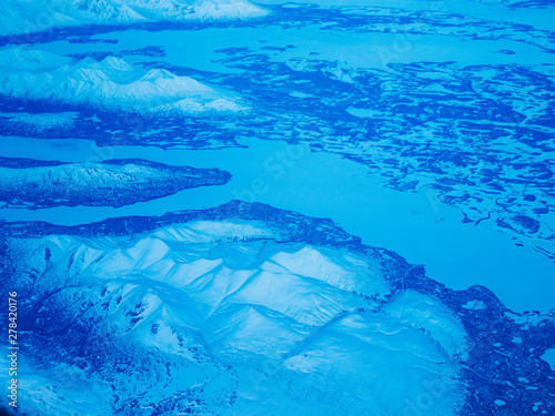 Aerial view of a National Park in Alaska, USA 