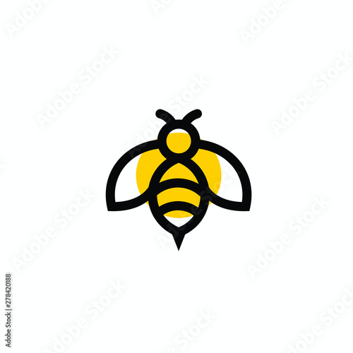 bee vector logo modern graphic abstract download quality Fotobehang