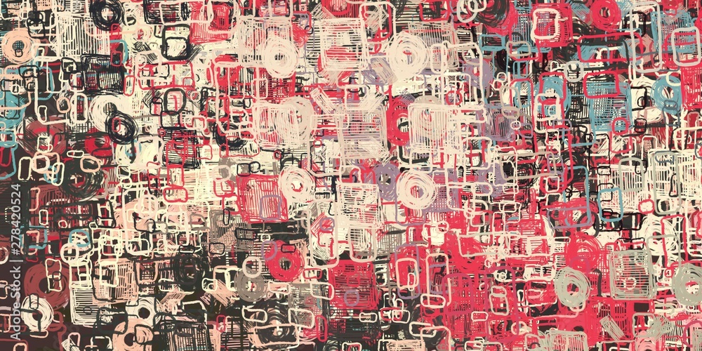 Fototapeta premium Digital sketch on colorful wall. 2d illustration. Texture backdrop painting.