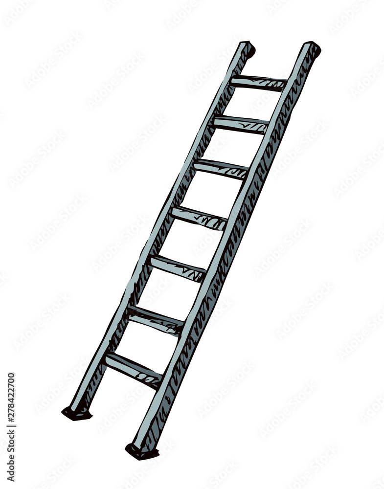 Folding stepladder. Vector drawing icon Folding stepladder. Vector drawing icon