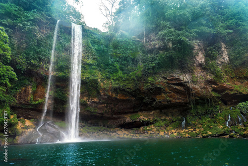 The Misol Ha waterfall, located in Palenque. Mexico photo