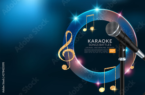 Karaoke party invitation flyer template