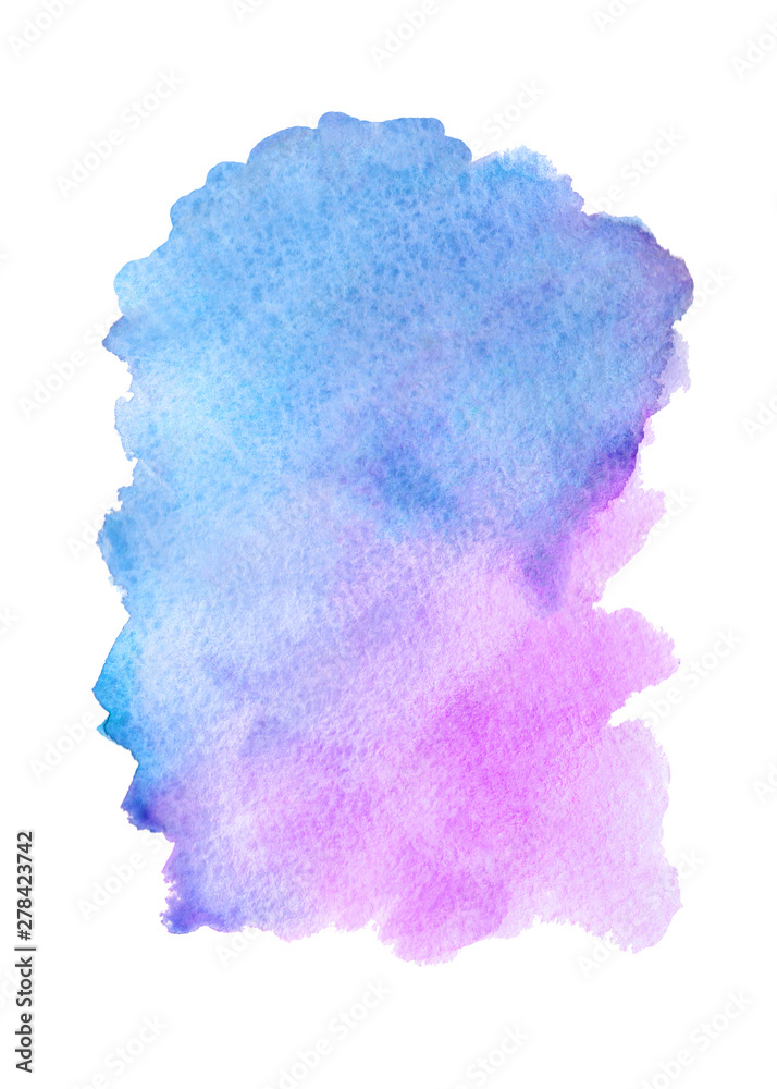 Watercolor hand painted blue purple  background. Greeting cards, covers,  invitations, logo design and website design