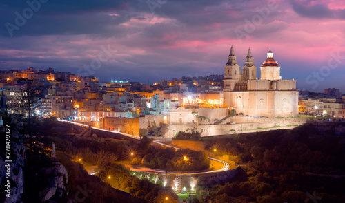 Il-Mellieha in the evening. Malta. Composite photo photo