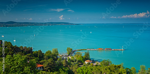 Sailboats on lake Balaton i...