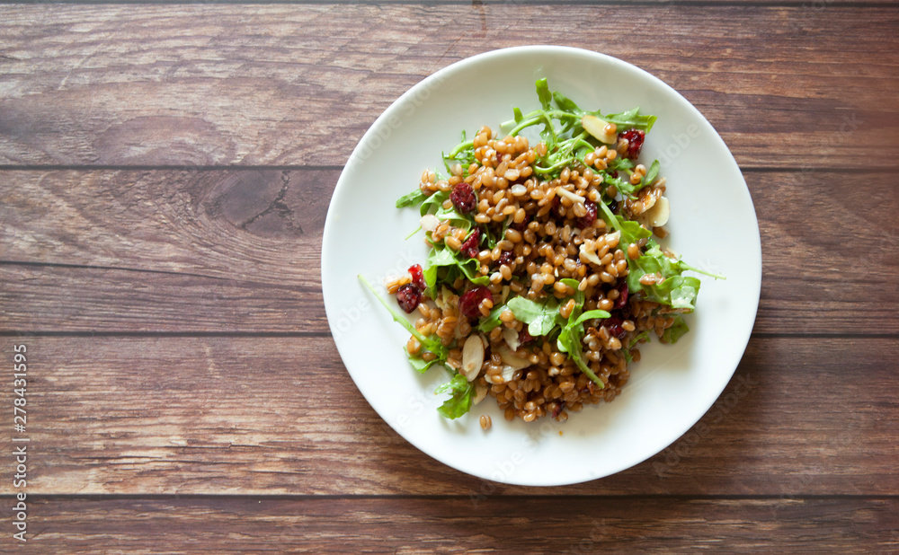 Almond Wheatberry Salad with Arugula Almond Wheatberry Salad with Arugula
