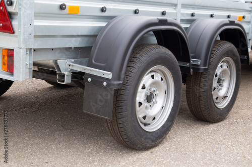 Open road trailer. Shop selling car trailers.