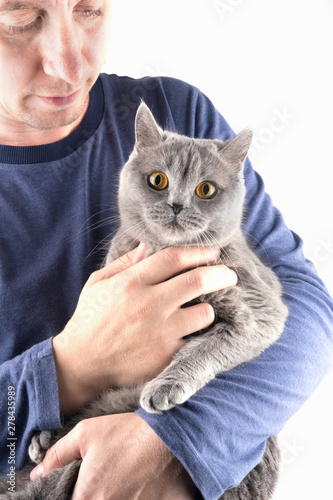man with a cat