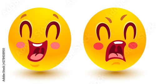Funny and sad smiles