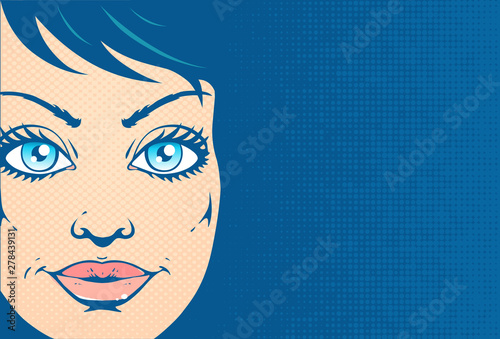 Retro illustration of a girl portrait
