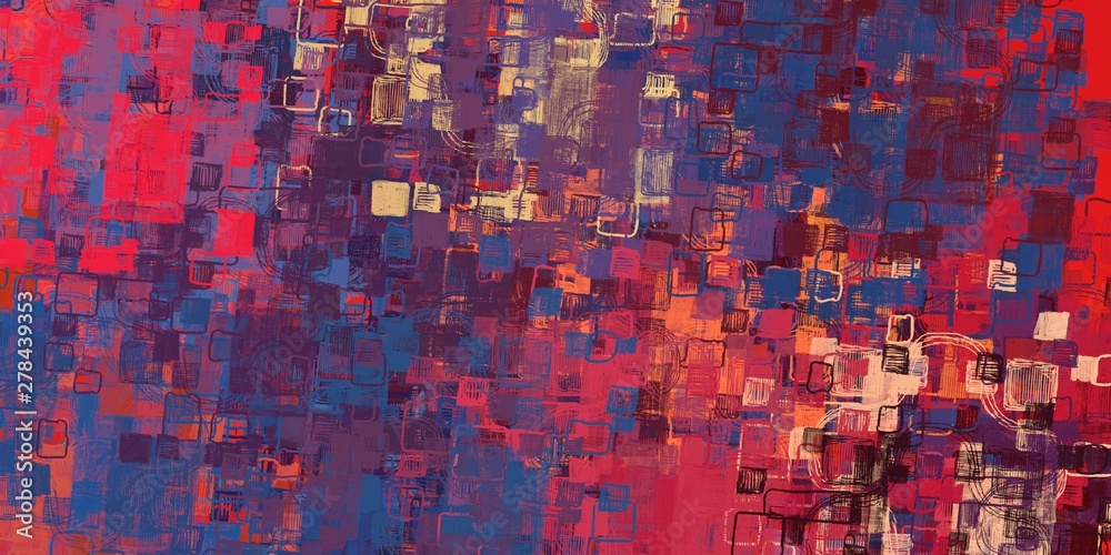 Fototapeta premium Canvas painting. Colorful background texture. 2d illustration. Texture backdrop.