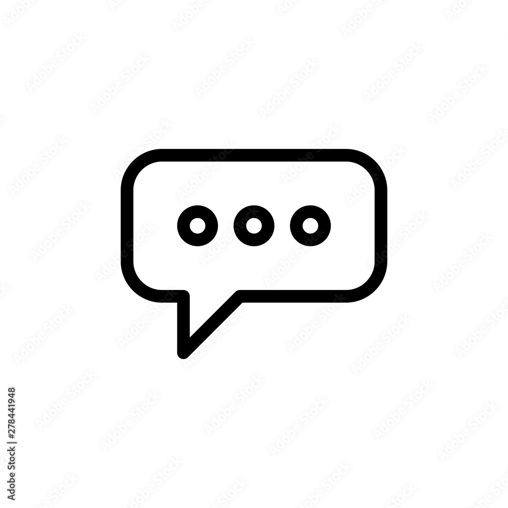 Naklejka premium flat bubble chat line icon symbol sign, vector, logo template