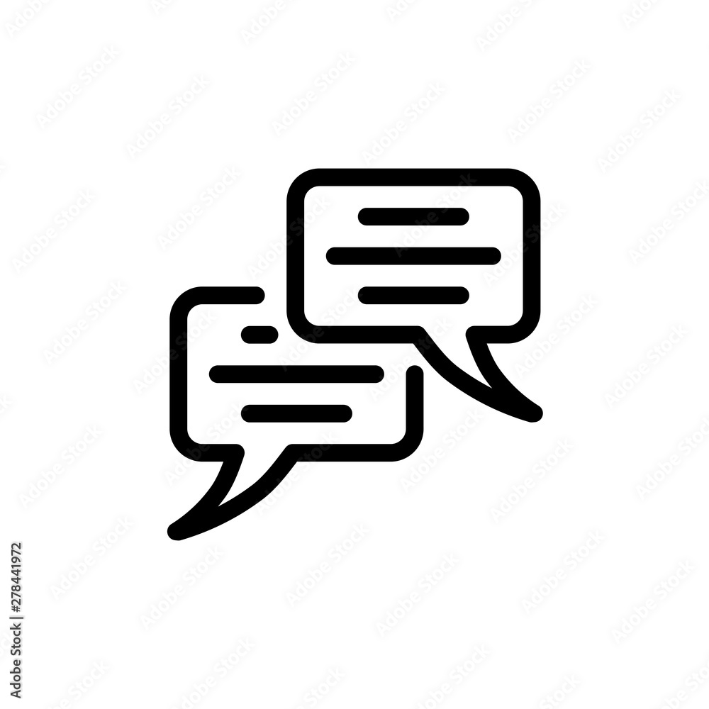 flat bubble chat line icon symbol sign, vector, logo template