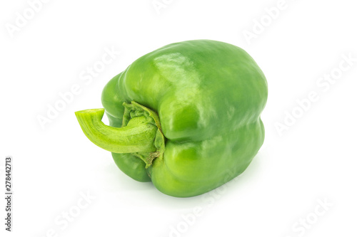 Green bell pepper or Sweet pepper or Capcicum isolated on white background with clipping path
