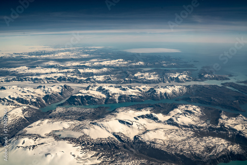Greenland frozen mountains and glacier