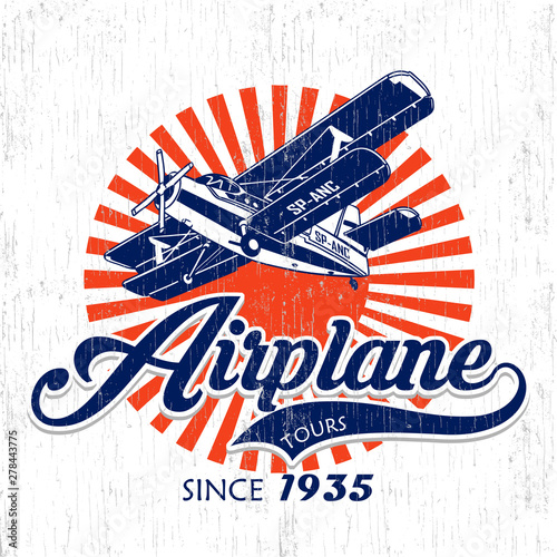 Airplane Tours vector graphic design