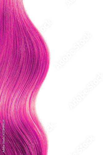 Pink shiny hair as background. Copyspace