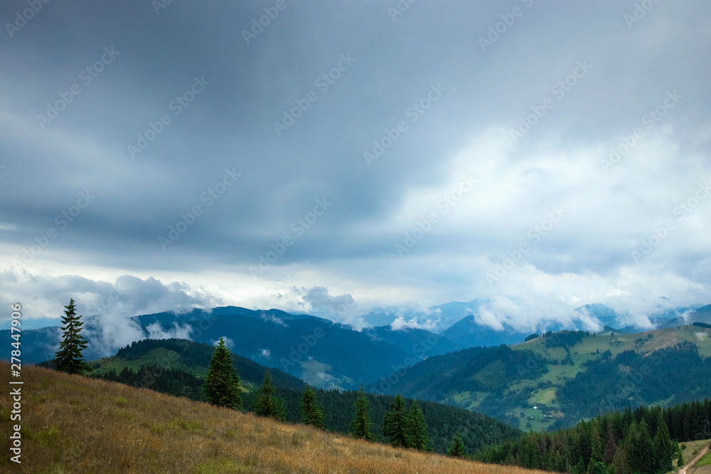 Mountain, beautiful landscape. Ukraine, the Carpathian Mountains. Concept of travel, tourism, holidays, vacation