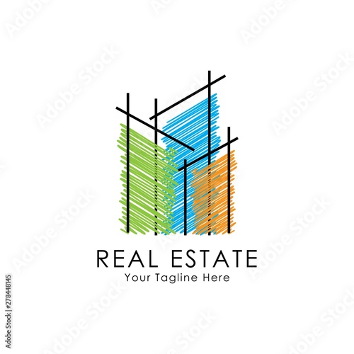 Abstract building logo design template.Creative real estate symbol